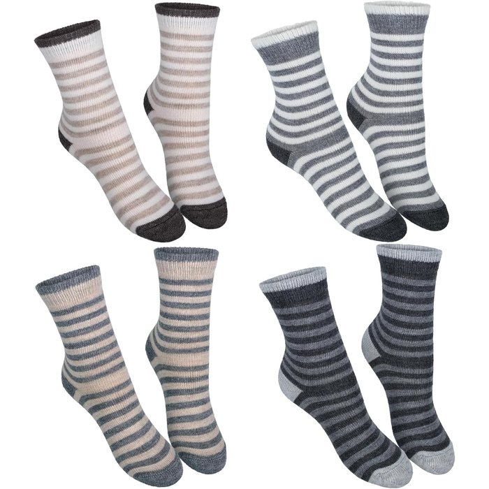 Hauptbild: 4 Paar geringelte Kindersocken auf weißem Hintergrund